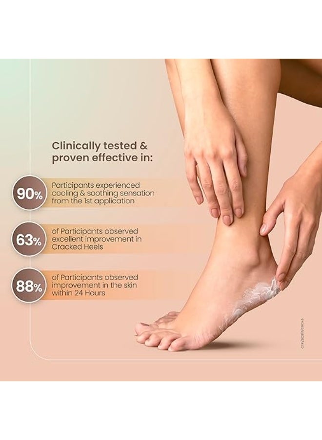 موها: كريم موها للعناية بالقدمين الجافة والمتشققة | كريم مغذي ومرمم للكعبين، سريع المفعول | تركيبة منعشة ونباتية تحتوي على الصبار والبابايا والنعناع والكابوركاشري | مثبت سريرياً | كريم مرطب للقدمين للبشرة الخشنة والمتصلبة | عناية بالقدمين لتنعيم وتقشير البشرة، خالي من البارابين، مناسب للرجال والنساء - 100 غرام (عبوة واحدة) - Image 2